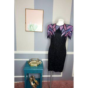 Vintage Beaded Gown, Beaded Prom Dress